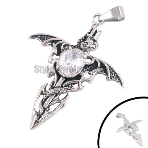 Stainless steel jewelry pendant, snake wing pendant SWP0093 - Click Image to Close